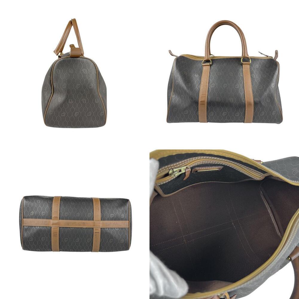 Dior handbag canvas bag leather brown Christian black  Boston Brown Black